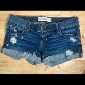 Hollister Co. Women's  26 Denim Dark Blue Micro Shorts Y2K